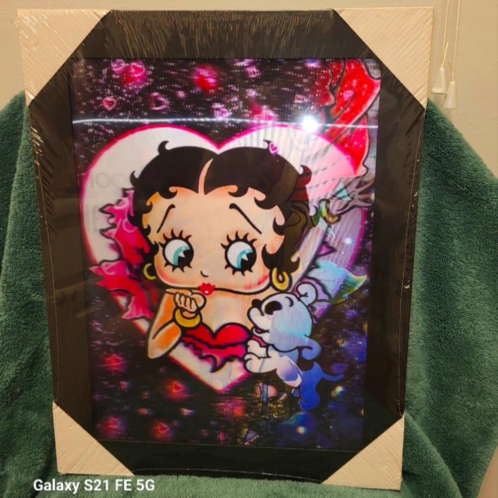 Betty Boop 3D Hologram Picture Wrapped in Plastic